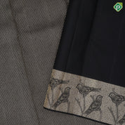 Black Colour Gold Zari Gross Lines Design Self colour Bride Border Design Luxury black saree