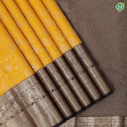 Mango silver zari grand floral design walnut silver gold zari peacock butta line border grand bridal silk saree
