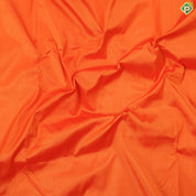 Fanta orange plain weaved design contrast sea blue gold zari mango butta temple border madisar 10 yard silk saree