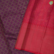 Royal purple and rani pink gold zari incorporated butta rose red gold zari parry's tower border bridal silk saree