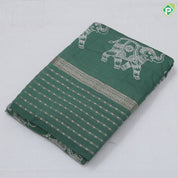 Blush Pink Elephant Design Border Lines Flower Design Fancy Cotton Saree
