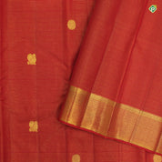 Brick Red Colour Vaira Oosi Lines With Peacock Chakra Motifs Traditional Koorai Silks Saree
