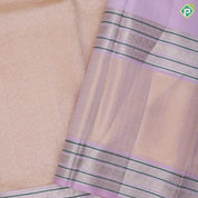 Sandal Wood Gold Zari Lines Design Baby Pink Peacock Bride Border Design Wedding Silk Saree