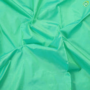 Rexona green plain weaved design self color gold zari edge border madisar 9 yards silk saree