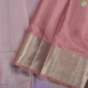 Light Lavender flowers thread work design onion pink god zari rangoli border trendy silk saree