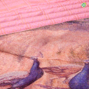 Peach Pink Colour Big Window Panel Checks With 3D View Design Pallu Trendy Silks Saree
