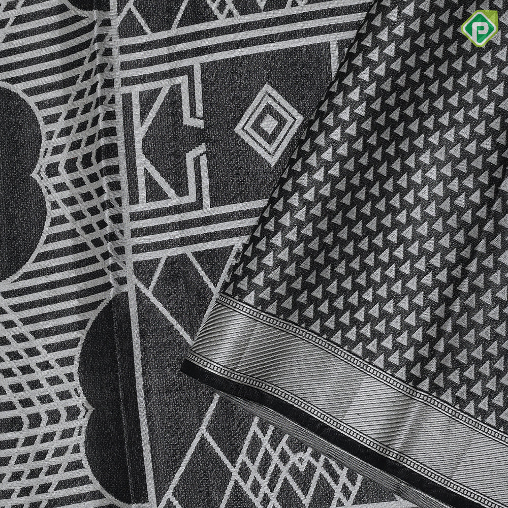Black Colour silver Zari Brocade Design Self Colour Bavanji Border Design Luxury Black Silk Saree