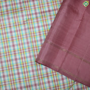 Multi Color Checks With Onion Pink Gold Zari Traditional Silk Saree