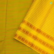 Lime Green With Corn Yellow Colour Small Thread Lines Traditional Silks Saree