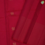 Dark pink gold zari peacock chakaram design self colour small checks border design traditional silk saree