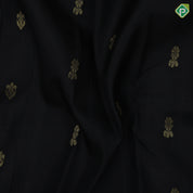 Black gold zari fancy flower butta body design Rani red gold zari diamond border one side silk saree
