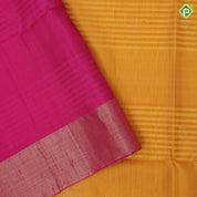 Purple blue gold zari flower bunch design contrast pallu and gold zari border soft silk saree