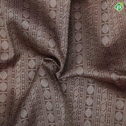 Brown with nee zari self designed Stripes Pink silver zari padded lines gold zari border pattu Paavadai Lehanka