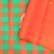 Kelly Green With Orange Fancy Butta And Partly Motifs  Trendy Silks Saree