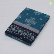 Marron Rangoli Design Dark Blue Border Trendy Fancy Saree