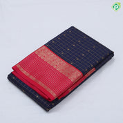 Parrot green gold zari checks and kamalam butta rani pink gold zari border art silk saree