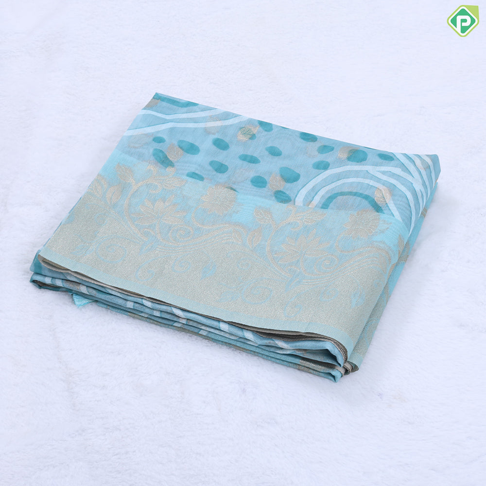 onion pink gold zari leaf and graphitic art design self gold zari floral creeper border fancy cotton saree