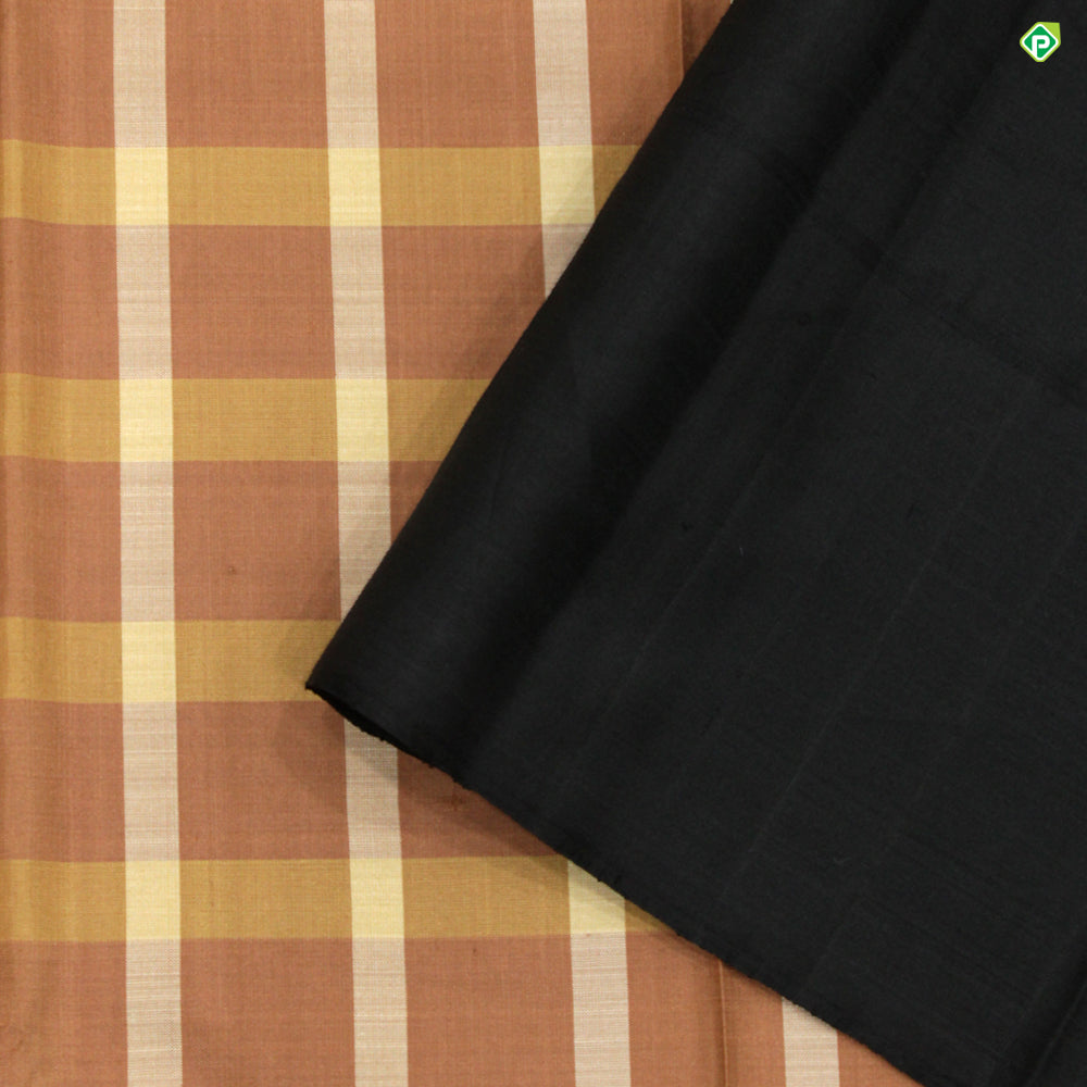 Onion Pink With Black Colour Thread Lines Floral Fancy Border Trendy Silks Saree