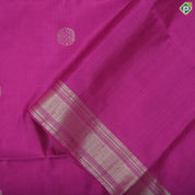 Rani pink silver gold zari round butta design Self gold zari border soft silk saree