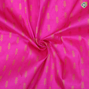 Pink gold zari small flower butta design purple pink gold zari peacock butta border pattu paavadai lehanka