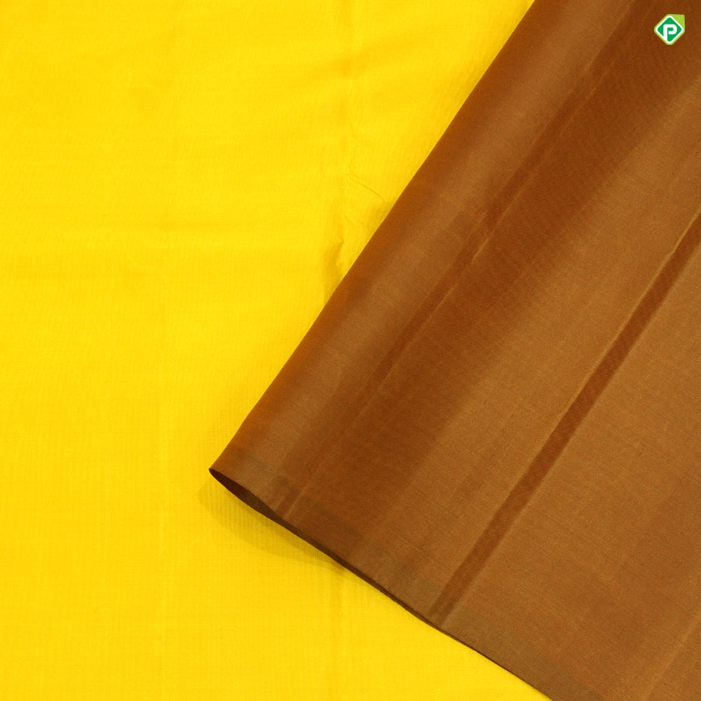 Corn Yellow With Goldish Onion  Colour Big  Peacock Fancy Border Motifs Trendy Silks Saree