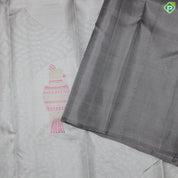 Gray Color Meena Work Parrot Design Border Less Trendy Silk Saree