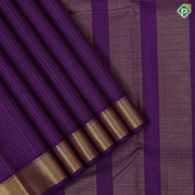 Purple with gold zari kattam checks design self gold zari bavanji border traditional koorai silk saree