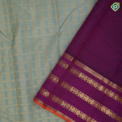 cardamon green gold zari annam butta line design purple gold rudraksham multi lines border grand bridal silk saree