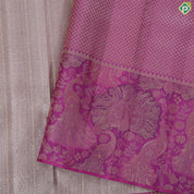 Peach silver gold zari self weaved stripes design rani pink silver gold zari peacock dancing border trendy silk saree