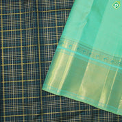 Dark Navy Blue Gold Zari With Rexsona Green Border Traditional Silk Saree