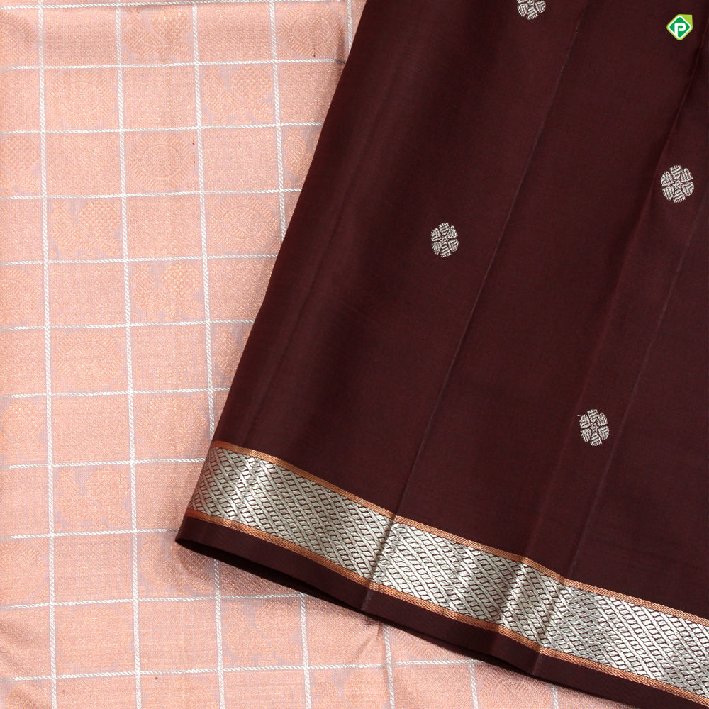 Onion Pink Chakra Motifs Grand Bridal Silks Saree