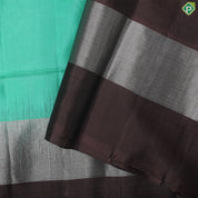 Rama green silver gold zari butta design double colour border Pallu design soft silk saree