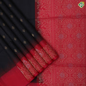 Black color gold zari diamond butta design rani pink silver gold zari fancy floral border soft silk saree