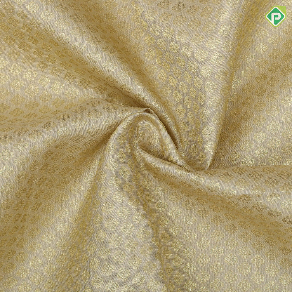 Khaki gold zari brocade floral design red gold zari rangoli and bavanji border pattu paavadai Lehanka