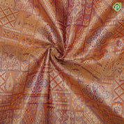 honey orange silver gold zari meena work purple blue silver gold zari peacock lines pattu paavadai lehanka