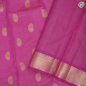 Barbie Pink Gold Zari Mango Design Self Colour mayilkan Ruthracham Border Design Traditional Silk Saree