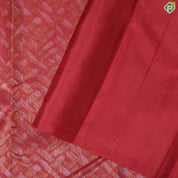 Magenta red cream and gold zari fancy design self gold zari checked design border trendy silk saree