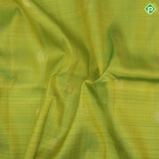 Manthulir green gold zari small butta double color partial temple one side border silk saree
