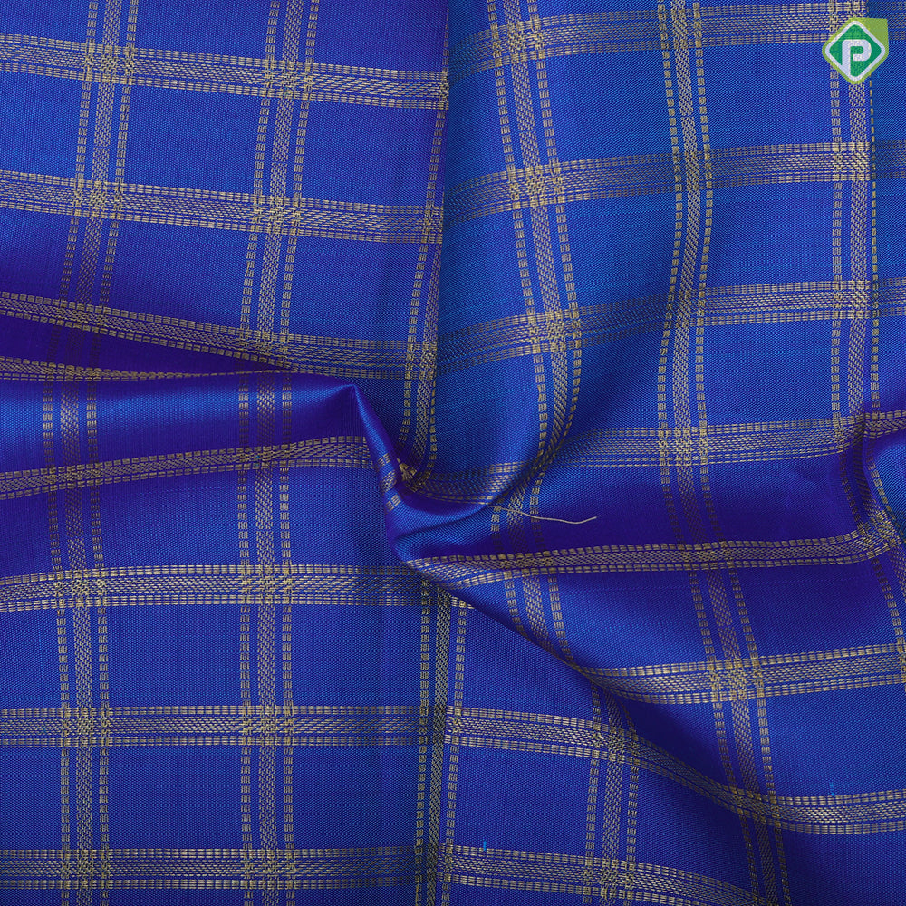 peacock gold zari multi line checks design peacock gold zari pyramid design border pattu lehanka paavadai
