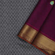 Elephant grey with steel grey self checks design rani pink god zari Edge border Luxury black silk saree
