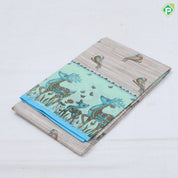Full body sparrow design wild deer printed border summer cool light weight saree