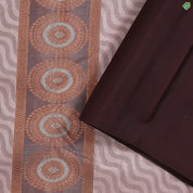 Light Onion Pink With Chocolate Brown Waves Lines Borderless Trendy Designer Silk Saree