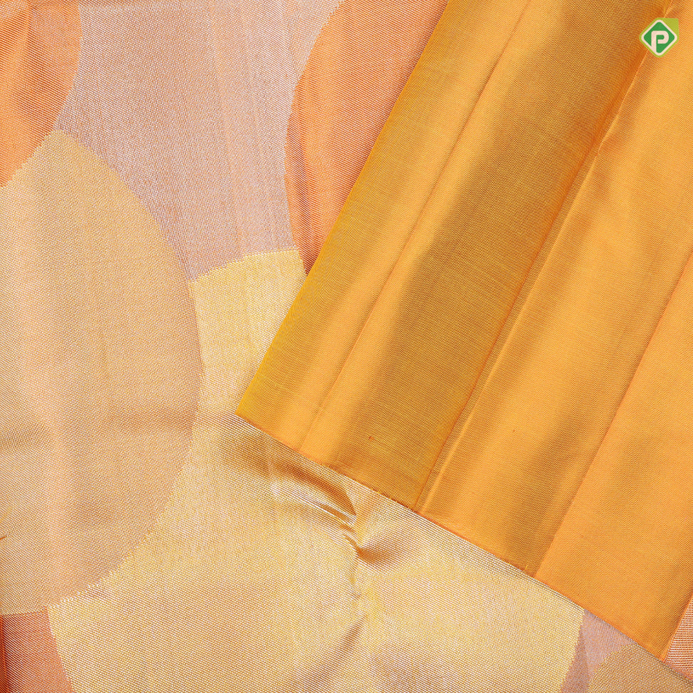 Pink shades with Orange Bubble Design Tissue weaved silk saree