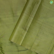 Apple Green gold zari lines square butta design borderless plain trendy silk saree