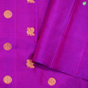 Purple Colour Peacock And Chakra Turning Border Motifs Traditional Silks Saree
