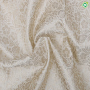 Pinkish orange silver gold zari grand floral design rexona green gold zari retta patti border pattu paavadai lehanka
