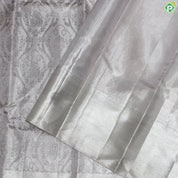 Silver Zari Full Tissue Chocolate Brown Color Flower Motif Grand Traditional Silk Saree