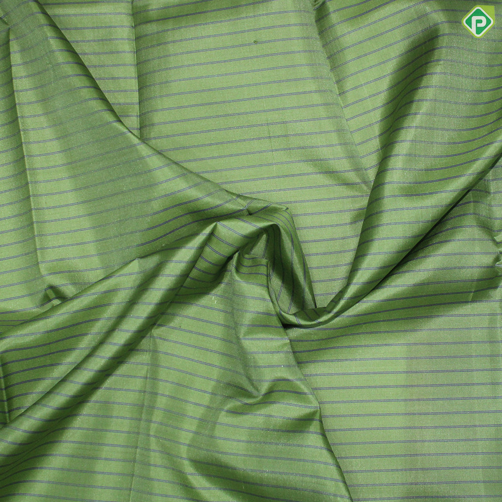 Olive Green With Thread Lines Ink Blue Rising Thread Border Trendy Silk Saree