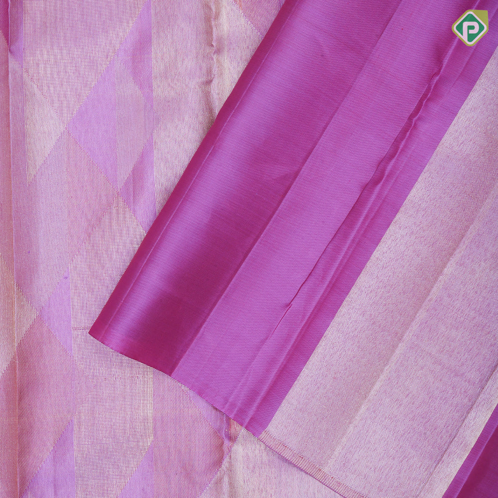 lavender base zari by zari crystal shape design borderless trendy designer tissue silk saree