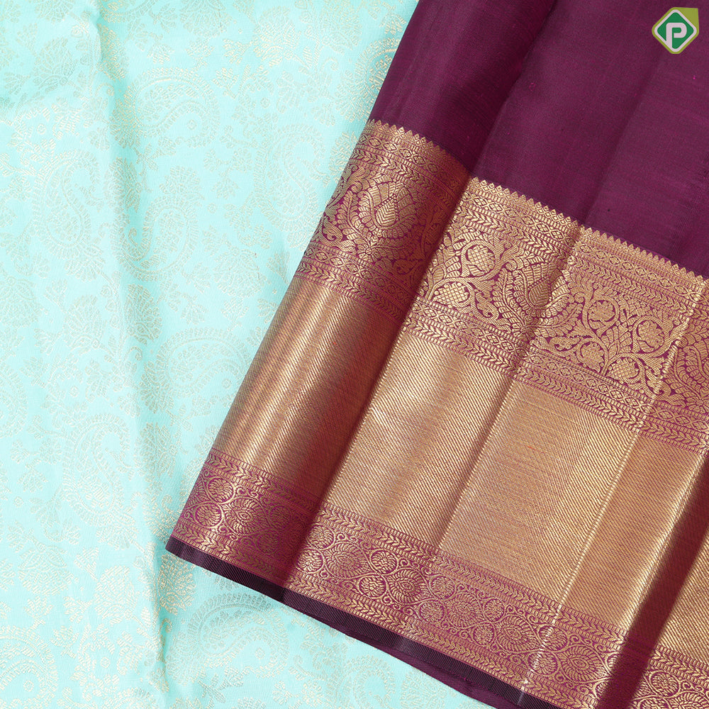 pista green gold zari grand floral contrast purple with gold zari exclusive bridal silk saree